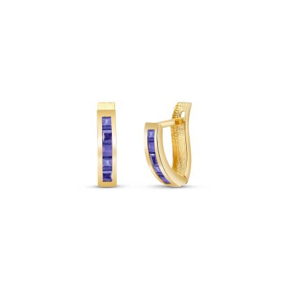 Tanzanite Farrah Mosaic Huggie Earrings in 9ct Gold