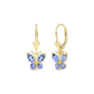 Tanzanite Mariah Butterfly Earrings in 9ct Gold