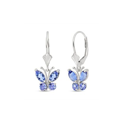 Tanzanite Mariah Butterfly Earrings in 9ct White Gold