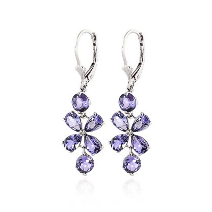 Tanzanite Mariah Signature Blossom Earrings in 9ct White Gold