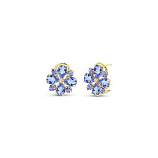 Tanzanite Nora Sunflower Stud Earrings in 9ct Gold