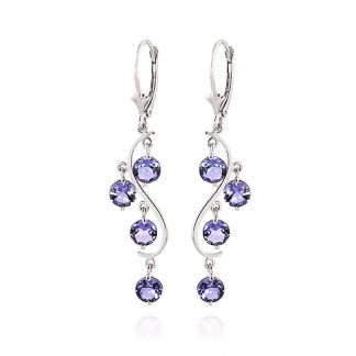 Tanzanite Willow Dream Catcher Earrings in 9ct White Gold