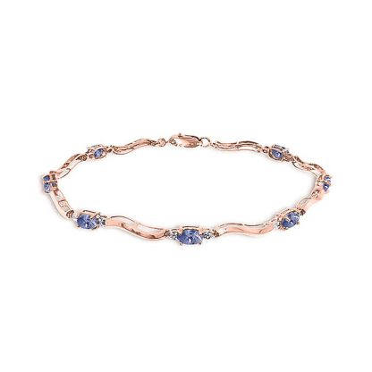 Tanzanite & Diamond Bryony Wave Tennis Bracelet in 9ct Rose Gold