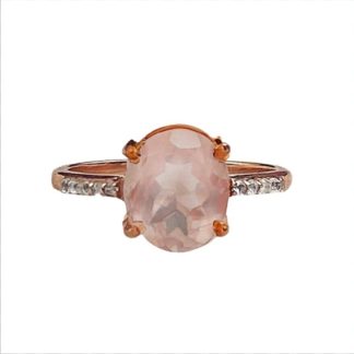 The Paradise Ring/18k Rose Gold with Rose Quartz and White Topaz