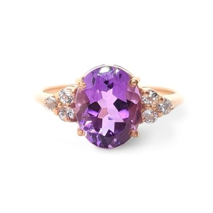 The Princess Ring/18k Rose Gold Vermeil Amethyst & White Topaz