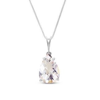 White Topaz Alanna Classic Pendant Necklace in 9ct White Gold