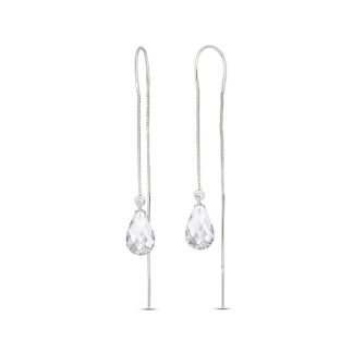 White Topaz Joanne Dimensional Earrings in 9ct White Gold