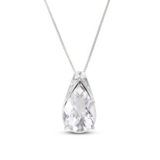 White Topaz Tamara Snowcap Pendant Necklace in 9ct White Gold