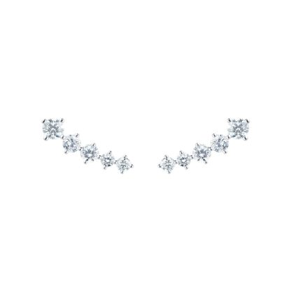 18ct White Gold 1.00ct Diamond Climber Stud Earrings