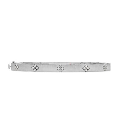 18ct White Gold Love In Verona 0.19ct Diamond Bangle