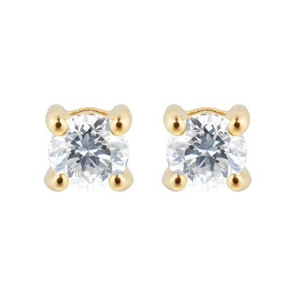 18ct Yellow Gold 0.25ct Goldsmiths Brightest Diamond 4 Claw Stud Earrings