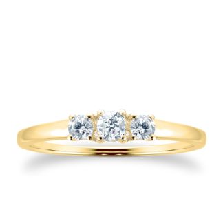 18ct Yellow Gold 0.27ct 3 Stone Engagement Ring - Ring Size M