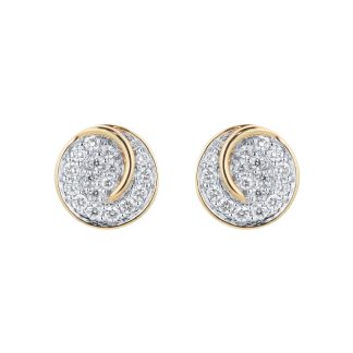 18ct Yellow Gold 0.30cttw Diamond Circle Stud Earrings