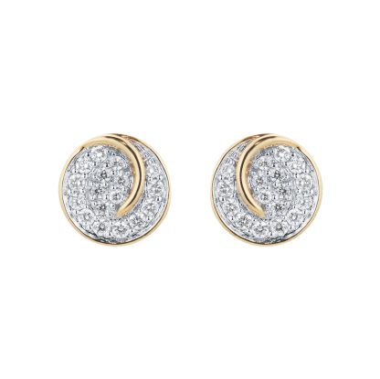 18ct Yellow Gold 0.30cttw Diamond Circle Stud Earrings