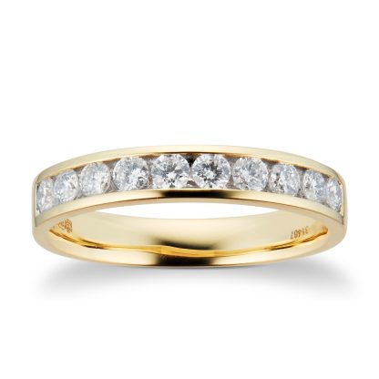 18ct Yellow Gold 0.50ct Brilliant Cut Goldsmiths Brightest Diamond Eternity Ring - Ring Size I