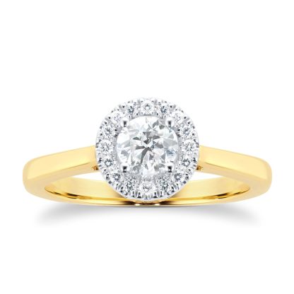 18ct Yellow Gold 0.50ct Goldsmiths Brightest Diamond Ring - Ring Size I