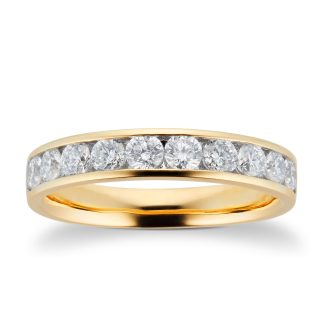 18ct Yellow Gold 0.75ct Brilliant Cut Goldsmiths Brightest Diamond Eternity Ring - Ring Size I