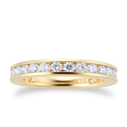 18ct Yellow Gold 1.00cttw Channel Eternity Ring - Ring Size J