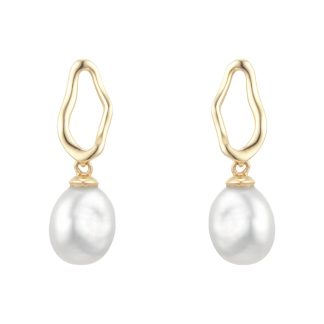 18ct Yellow Gold Baroque Pearl Stud Earrings