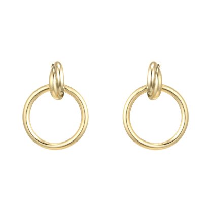 18ct Yellow Gold Circle Stud Earrings