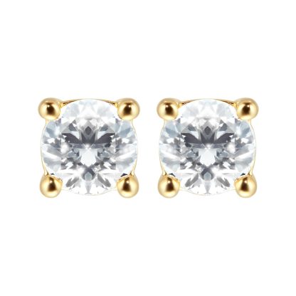 9ct Yellow Gold 0.40ct Goldsmiths Brightest Diamond 4 Claw Stud Earrings