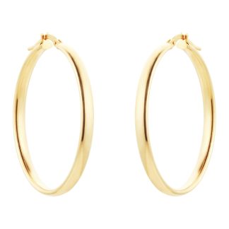 9ct Yellow Gold Large Tube Hoop Earrings