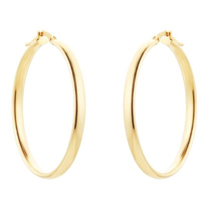 9ct Yellow Gold Large Tube Hoop Earrings