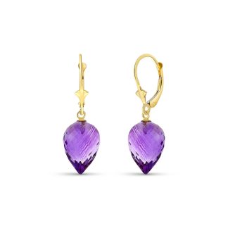 Amethyst Salma Dimensional Drop Earrings in 9ct Gold