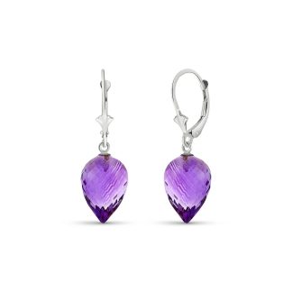 Amethyst Salma Dimensional Drop Earrings in 9ct White Gold