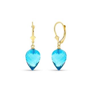 Blue Topaz Salma Dimensional Drop Earrings in 9ct Gold