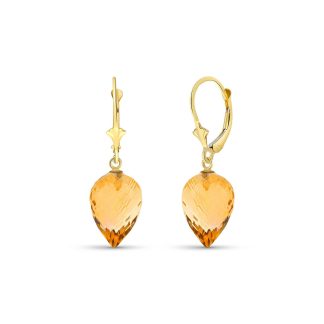 Citrine Salma Dimensional Drop Earrings in 9ct Gold