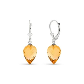 Citrine Salma Dimensional Drop Earrings in 9ct White Gold