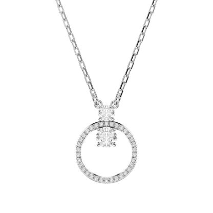 Constella Silver Coloured Cubic Zirconia Pendant Necklace