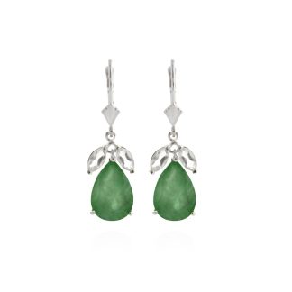 Emerald & White Topaz Claudia Petal Drop Earrings in 9ct White Gold