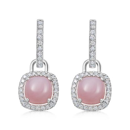 Exclusive 18ct White Gold 0.32ct Diamond Mini Cushion Drop Earrings