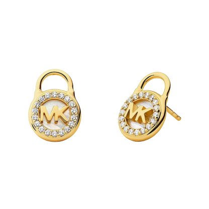 Gold Coloured Padlock Stud Earrings