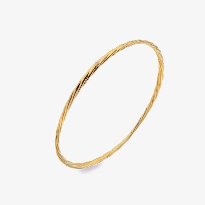 Hot Diamonds Entwine 18ct Gold Plated Diamond Woven Bangle Bangle DL640