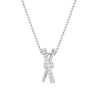 Hyperbola Silver Coloured Cubic Zirconia Band Pendant Necklace