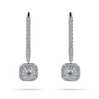 Masquerade 18ct White Gold 0.87cttw Diamond Drop Earrings