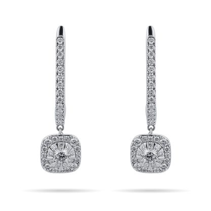 Masquerade 18ct White Gold 0.87cttw Diamond Drop Earrings