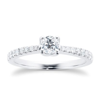 Platinum 0.50ct Goldsmiths Brightest Diamond Ring - Ring Size N