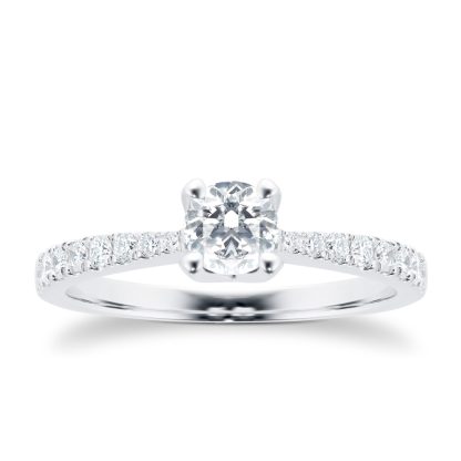 Platinum 0.70ct Goldsmiths Brightest Diamond Ring - Ring Size N