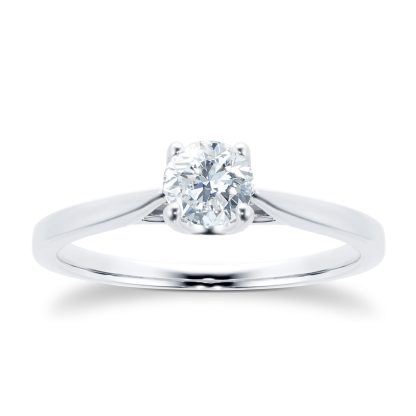 Platinum Brilliant Cut 0.40 Carat 88 Facet Diamond Ring - Ring Size M