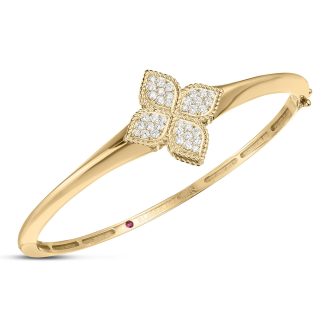 Princess Flower 18ct Yellow Gold 0.50ct Diamond Bangle