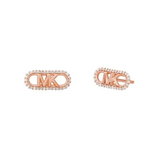 Rose Gold Coloured Pave Logo Stud Earrings