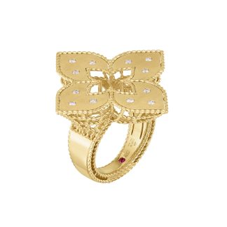 Venetian Princess 18ct Yellow Gold 0.17ct Diamond Ring - Ring Size R.5