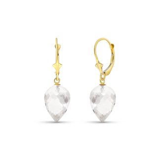 White Topaz Salma Dimensional Drop Earrings in 9ct Gold