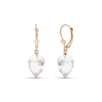 White Topaz Salma Dimensional Drop Earrings in 9ct Rose Gold