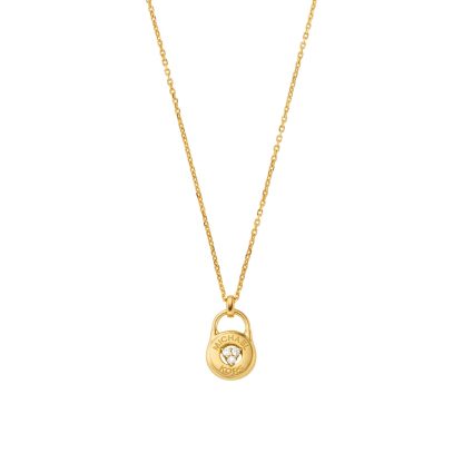 Yellow Gold Coloured Lock Pendant