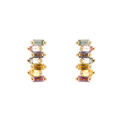 Zoe 18ct Yellow Gold Pastel Sapphire Stud Earrings